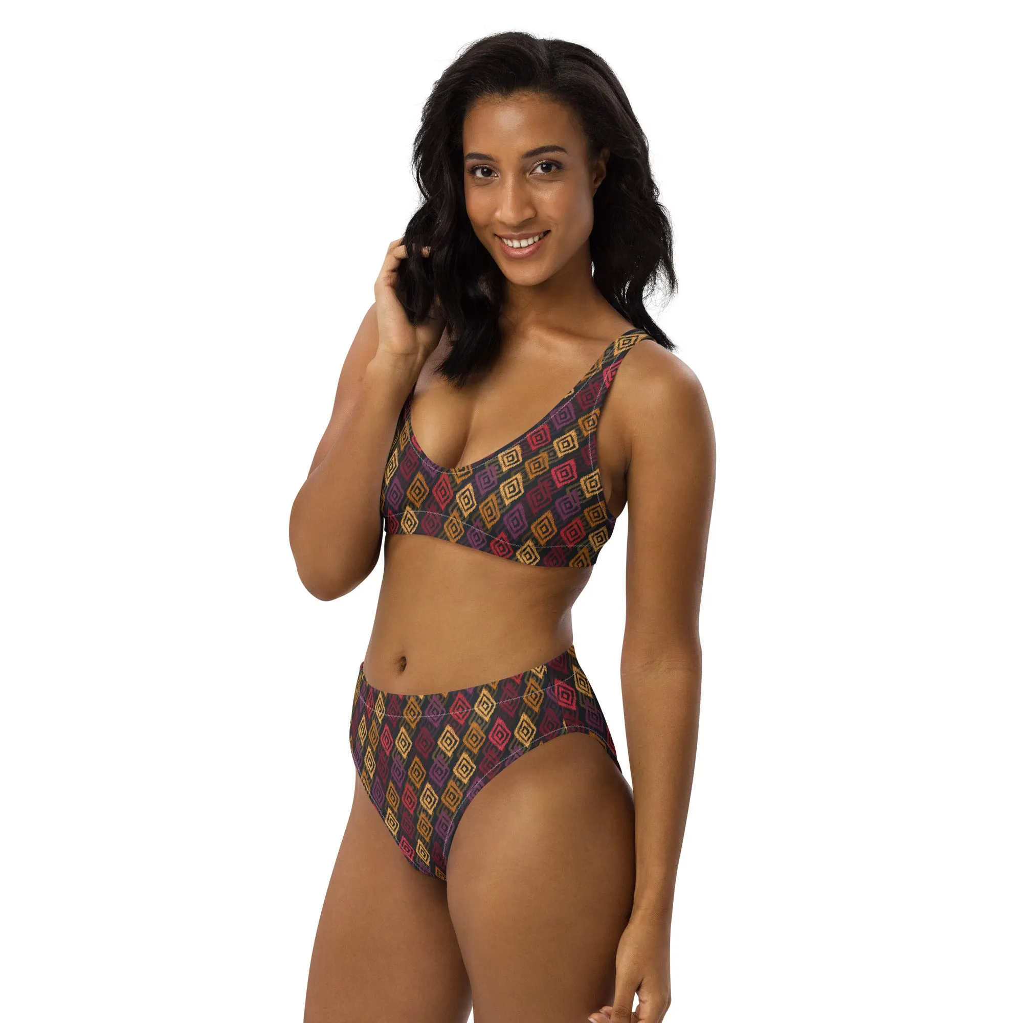 High Waisted Bikini Womens (Glamourange Luxury Bikini High Waisted - 0024 Patterns Model)