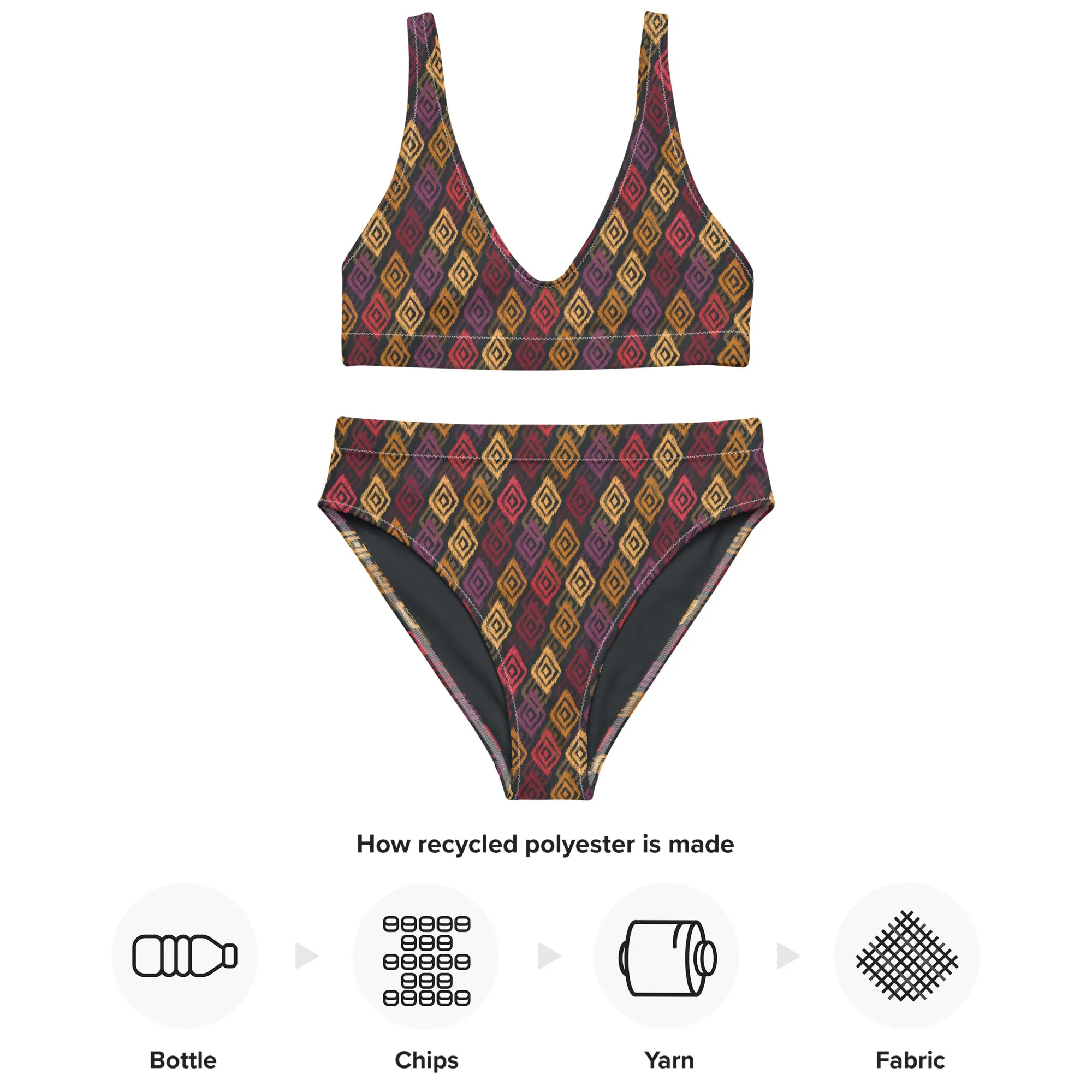 High Waisted Bikini Womens (Glamourange Luxury Bikini High Waisted - 0024 Patterns Model)