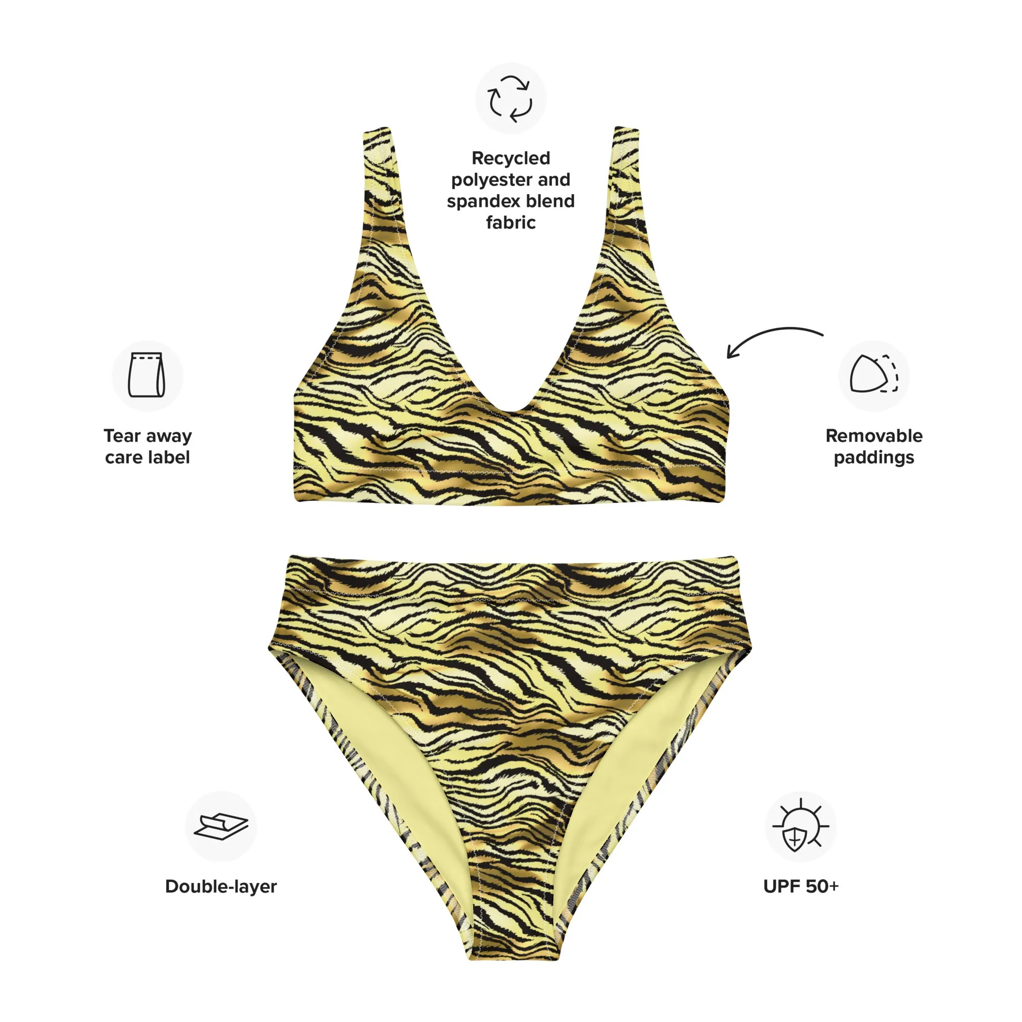 High Waisted Bikini Womens (Glamourange Luxury Bikini High Waisted - 0047 Patterns Model)