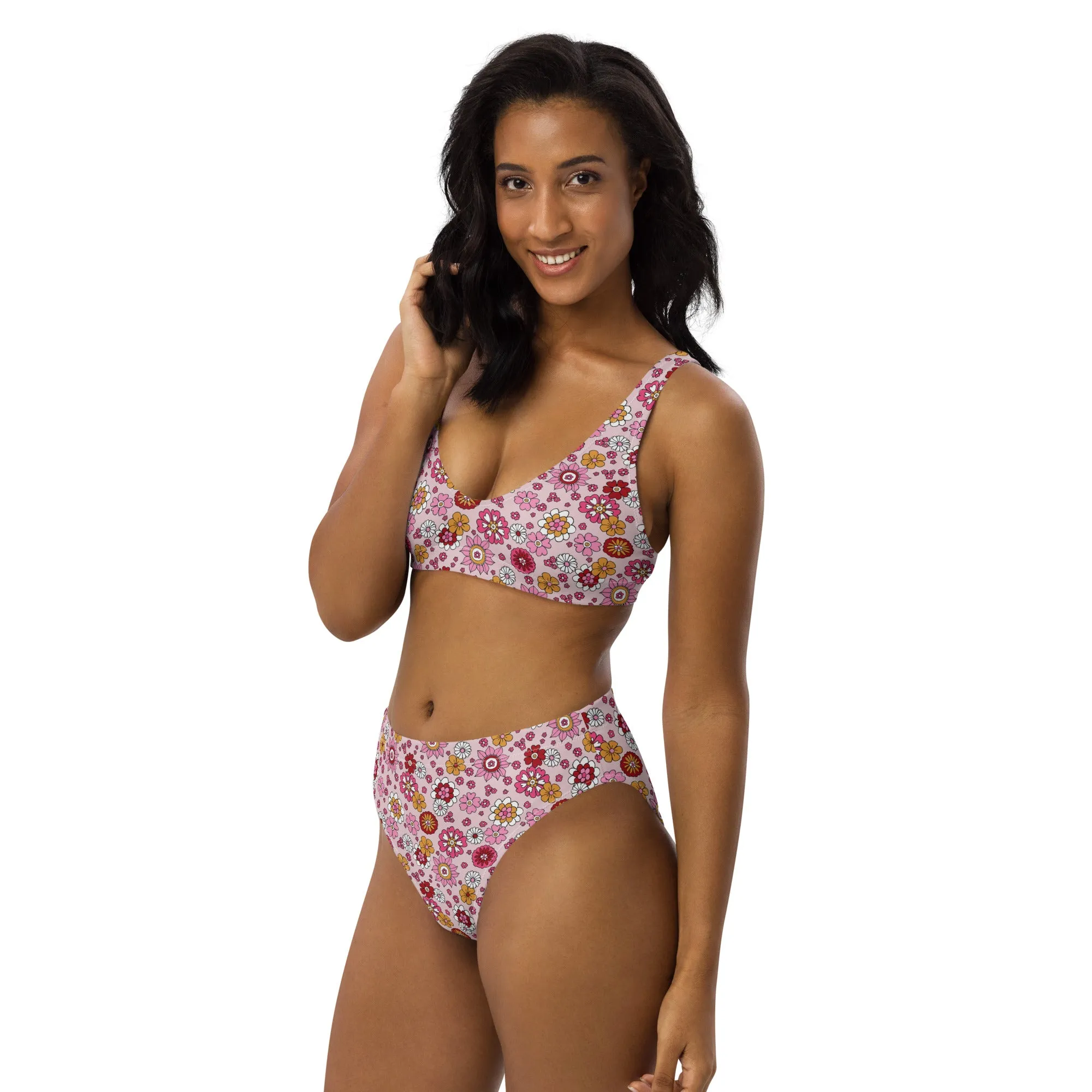 High Waisted Bikini Womens (Glamourange Luxury Bikini High Waisted - 006 Patterns Model)