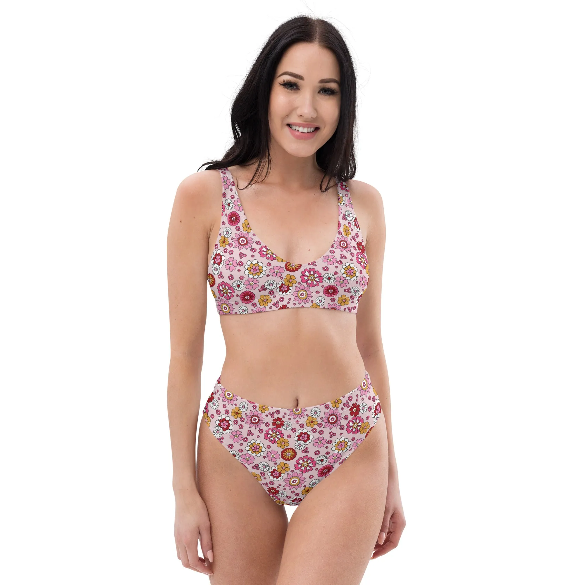 High Waisted Bikini Womens (Glamourange Luxury Bikini High Waisted - 006 Patterns Model)