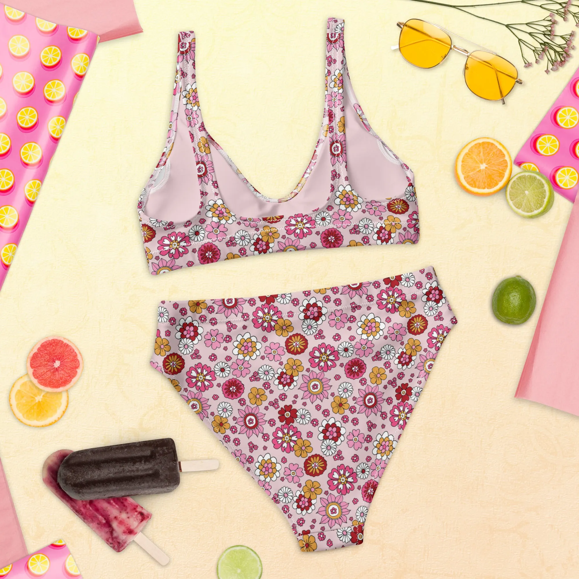 High Waisted Bikini Womens (Glamourange Luxury Bikini High Waisted - 006 Patterns Model)