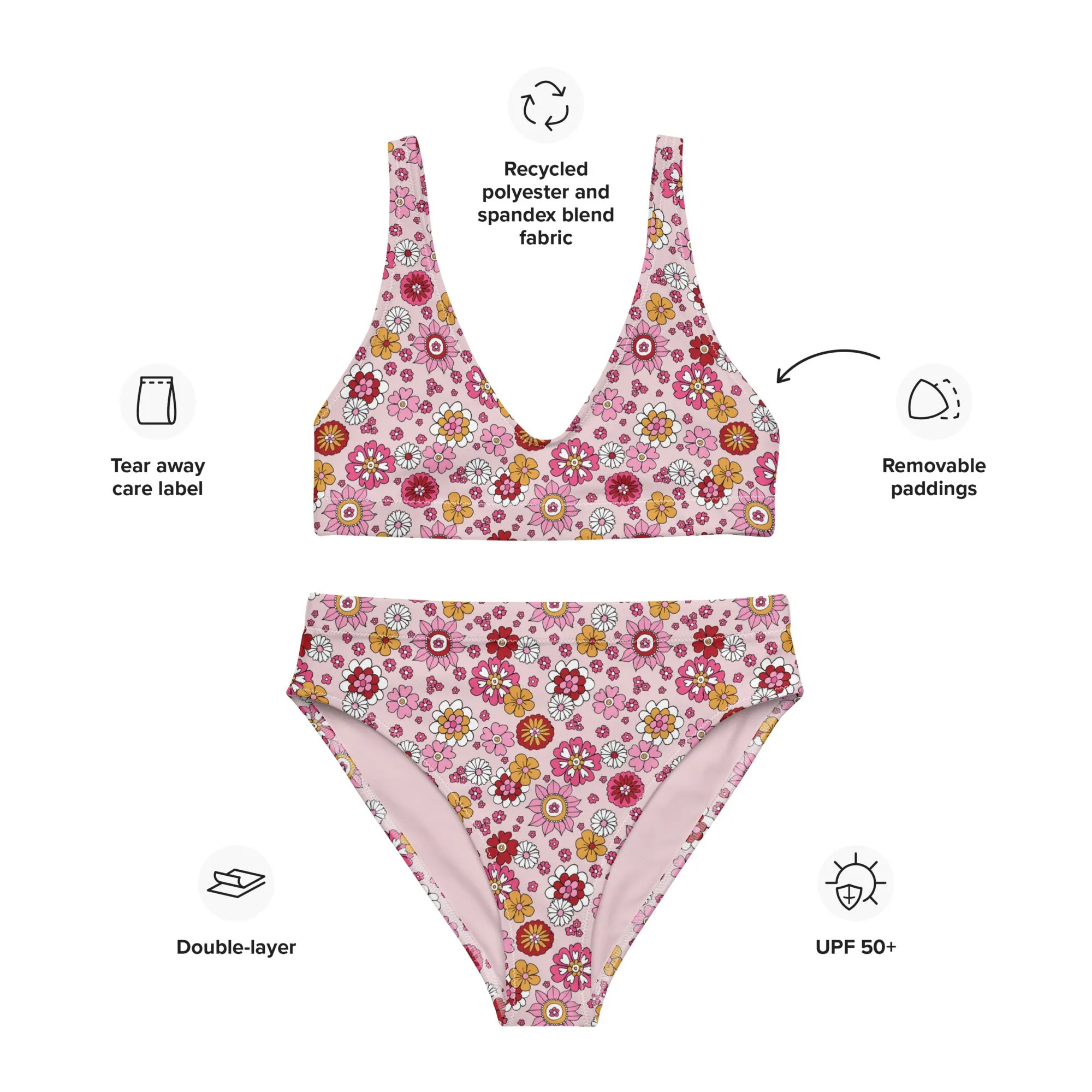 High Waisted Bikini Womens (Glamourange Luxury Bikini High Waisted - 006 Patterns Model)