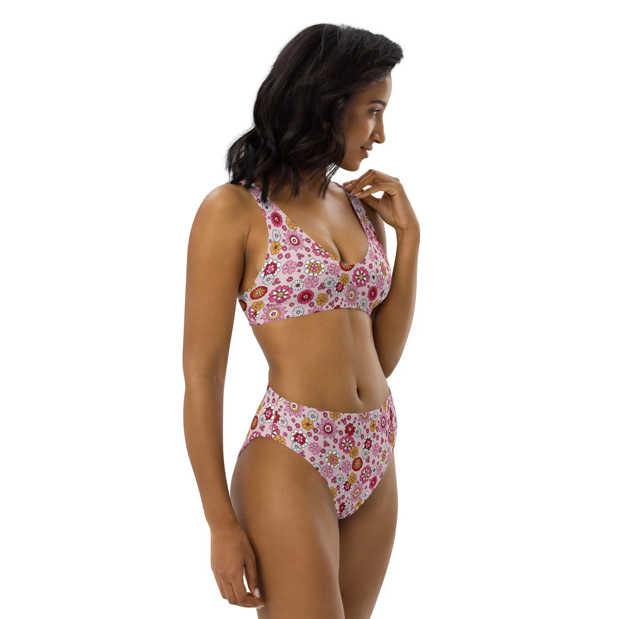 High Waisted Bikini Womens (Glamourange Luxury Bikini High Waisted - 006 Patterns Model)