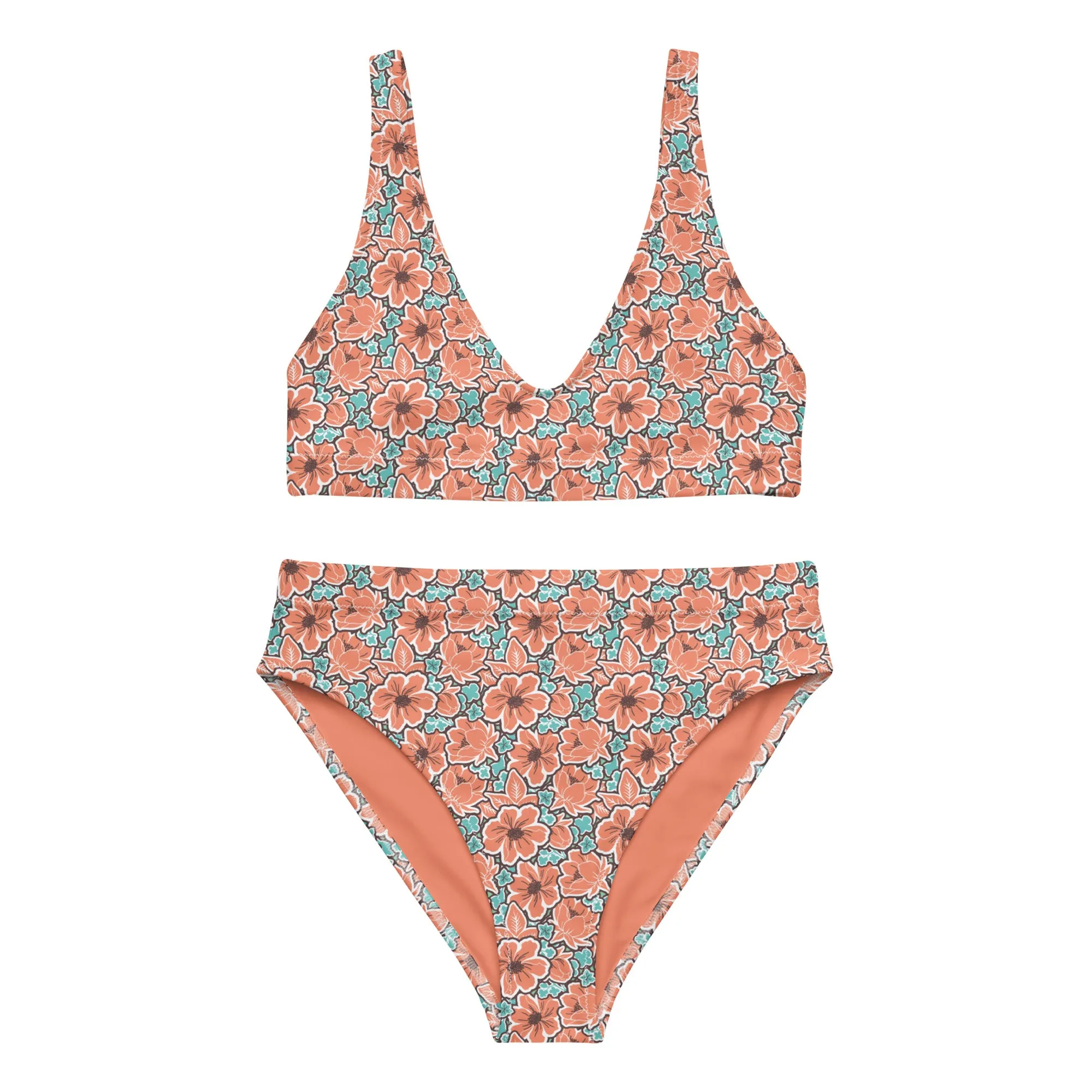 High Waisted Bikini Womens (Glamourange Luxury Bikini High Waisted - 0070 Patterns Model)