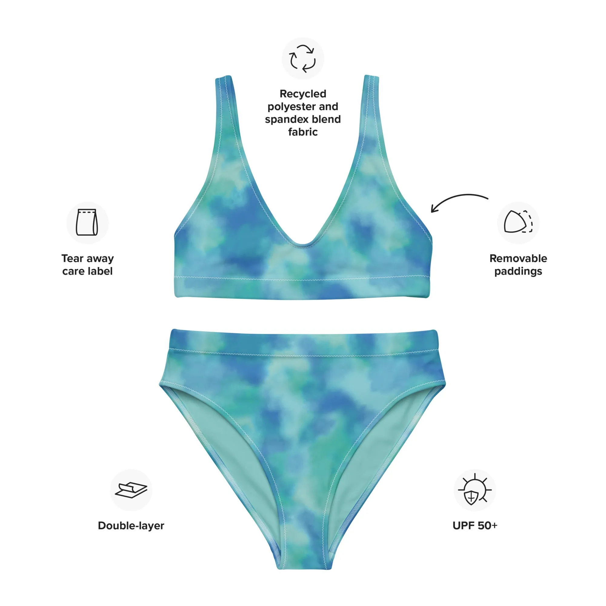 High Waisted Bikini Womens (Glamourange Luxury Bikini High Waisted - 0075 Patterns Model)