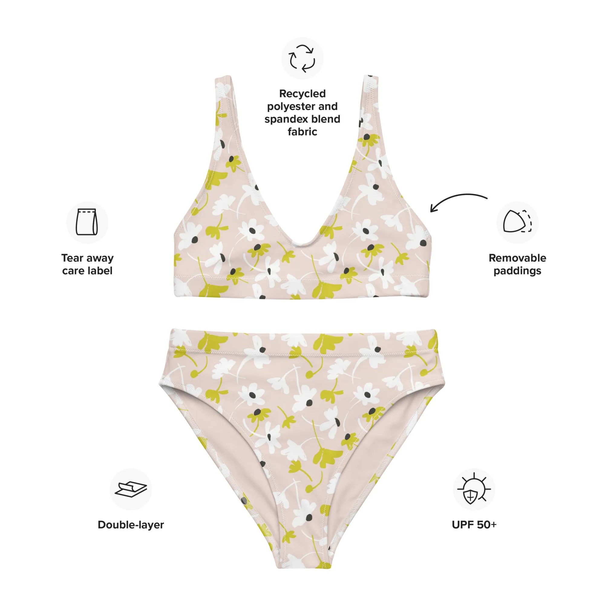 High Waisted Bikini Womens (Glamourange Luxury Bikini High Waisted - 0087 Patterns Model)
