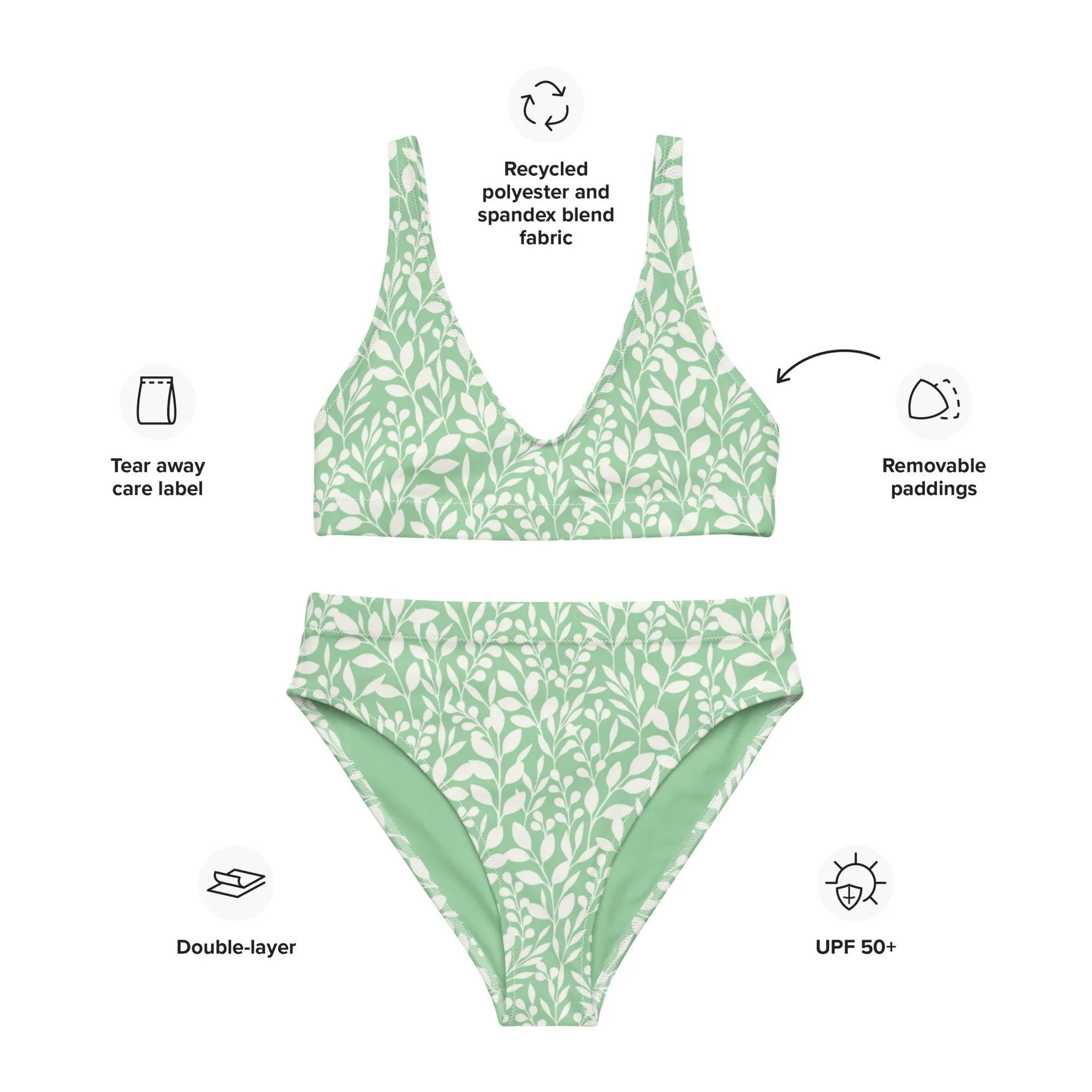 High Waisted Bikini Womens (Glamourange Luxury Bikini High Waisted - 0088 Patterns Model)
