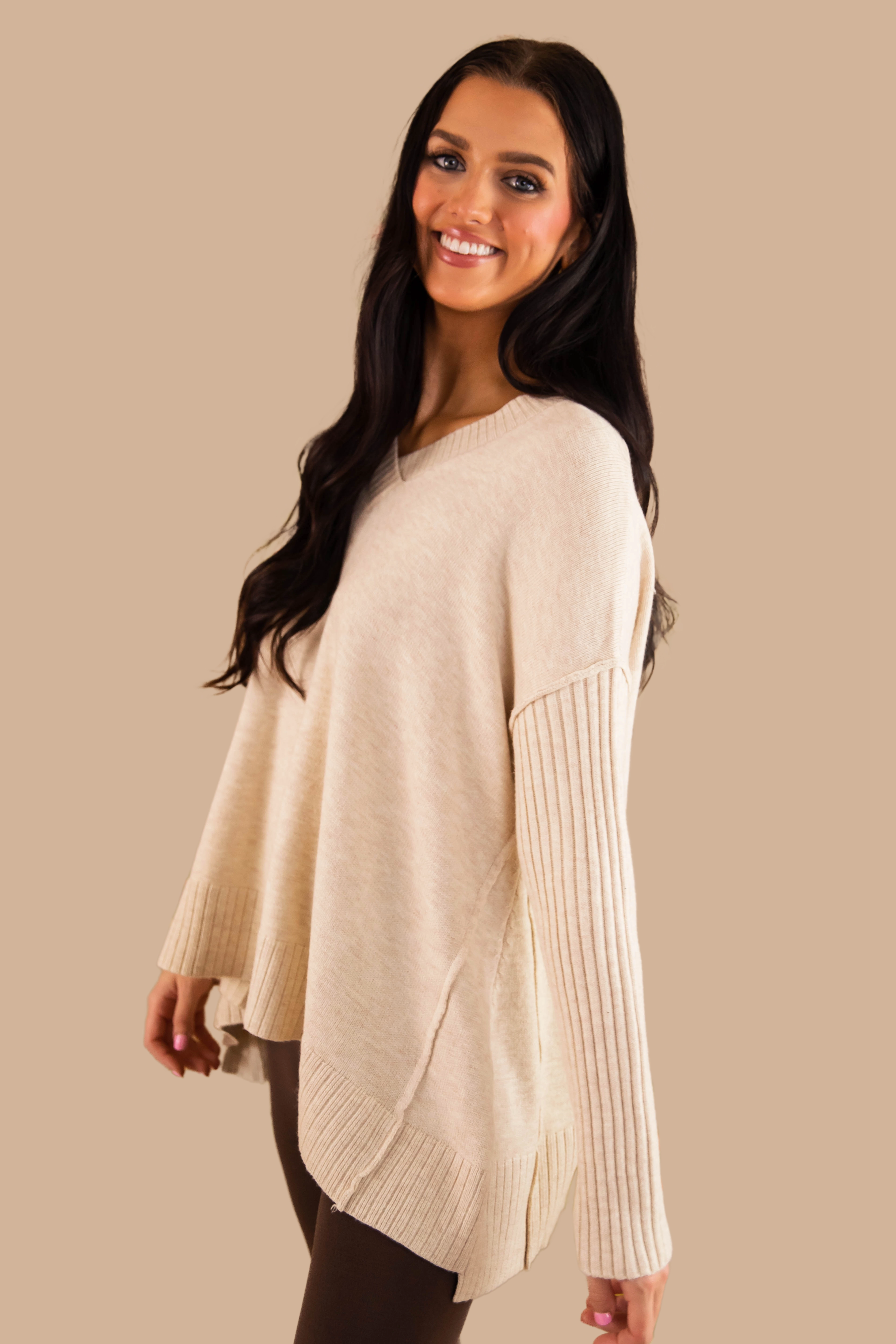 Minimalist Aesthetic Be There For You Sweater-Oatmeal