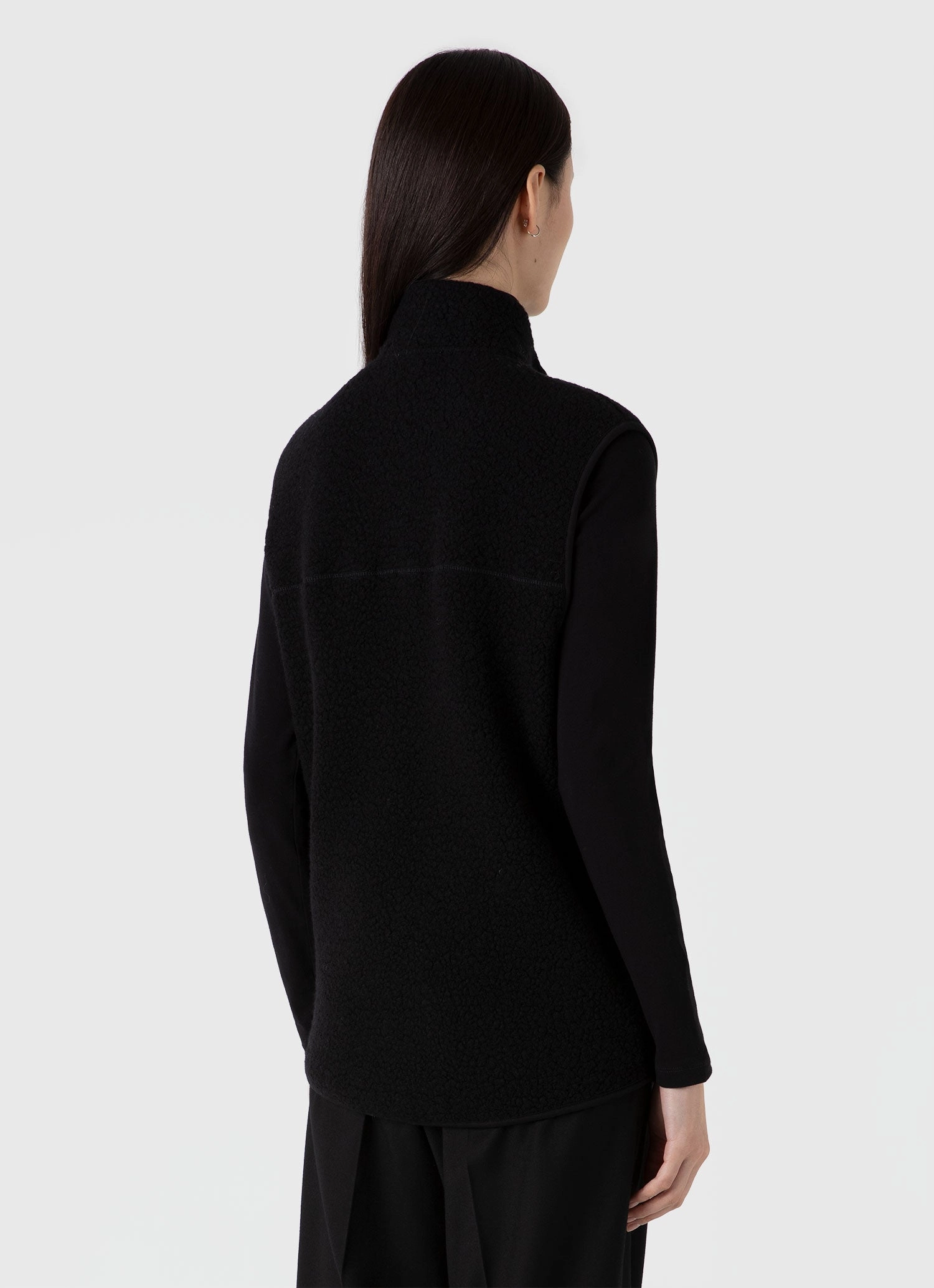 Women's Wool Fleece Gilet in Black Engage