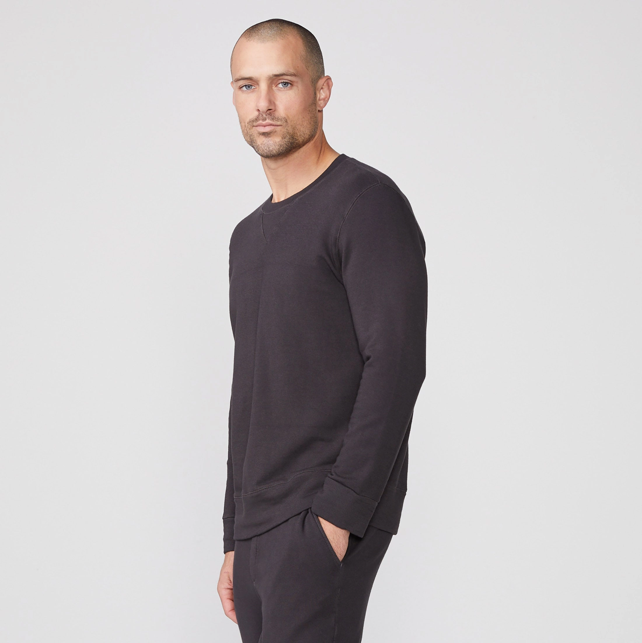 Low Profile Zipper Layered Collar System Supersoft Fleece Crew Neck Sweatshirt