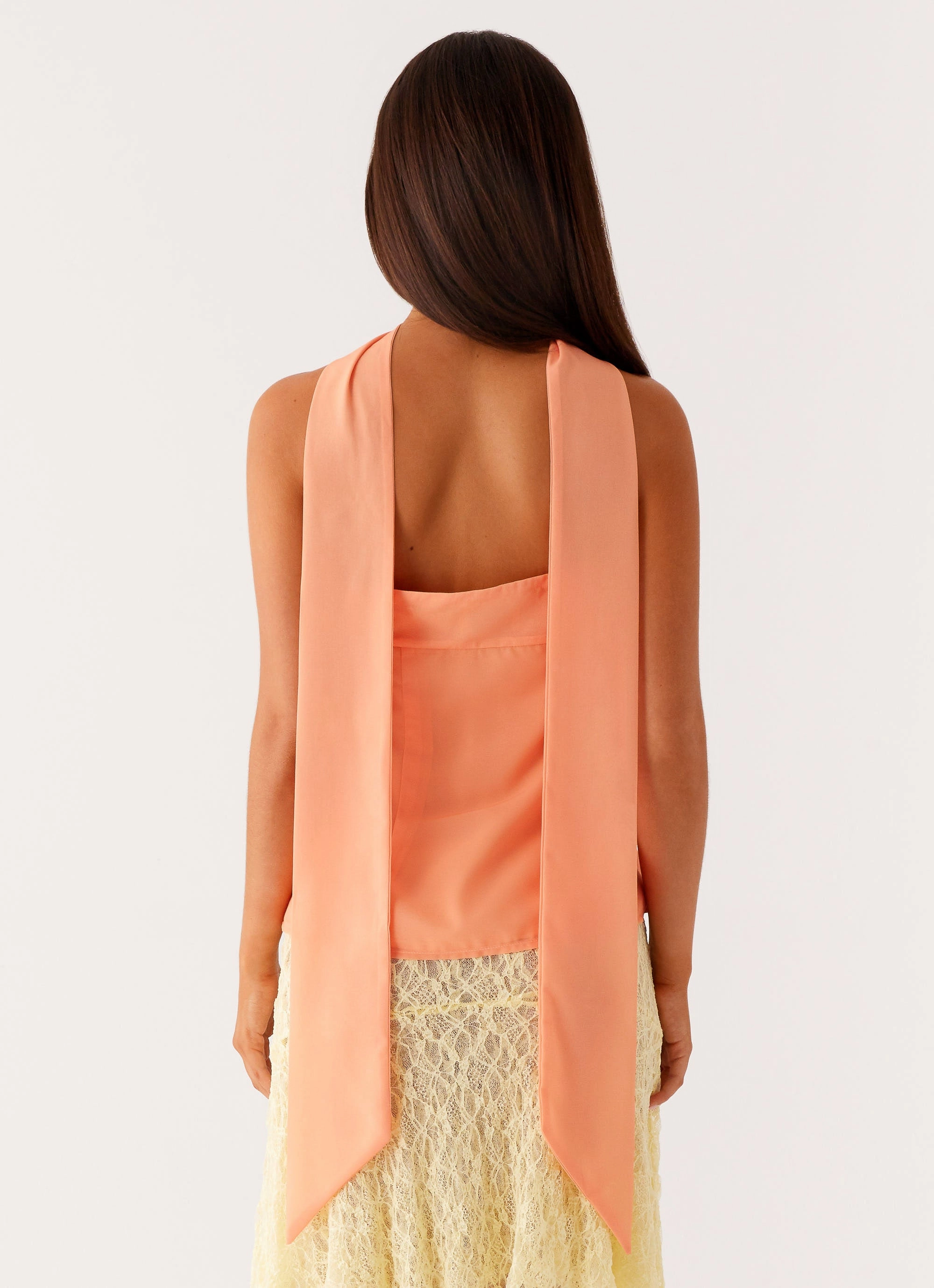 Hidden Pocket Blaise Scarf Top - Orange Floral