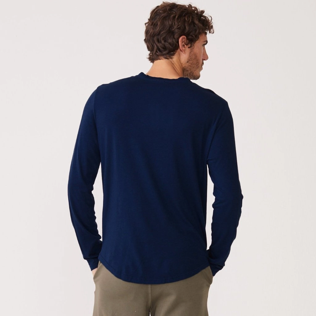 Reinforced Seams Tear Resistant Long Sleeve Henley