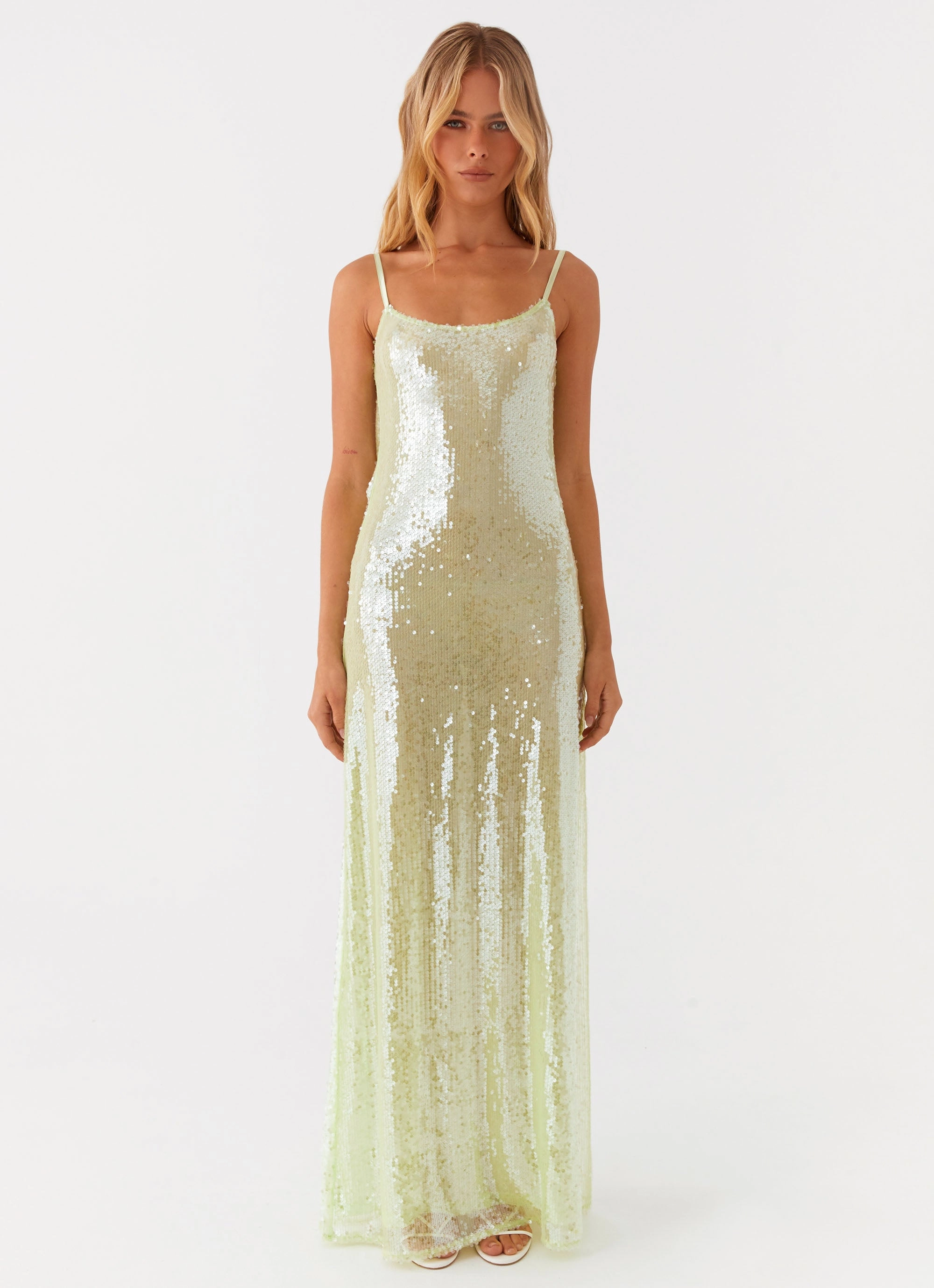 Tailored-fit Higher Level Sequin Maxi Dress - Mint
