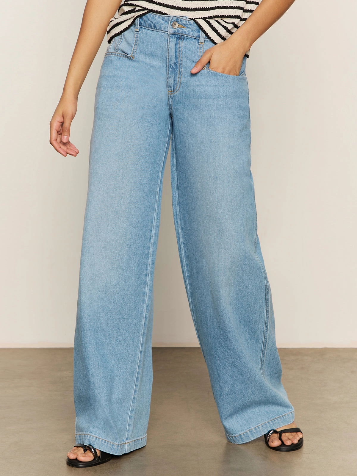 Mesh Comfort Warm Layer Highland Wide Leg Standard Rise Jeans Sail Away