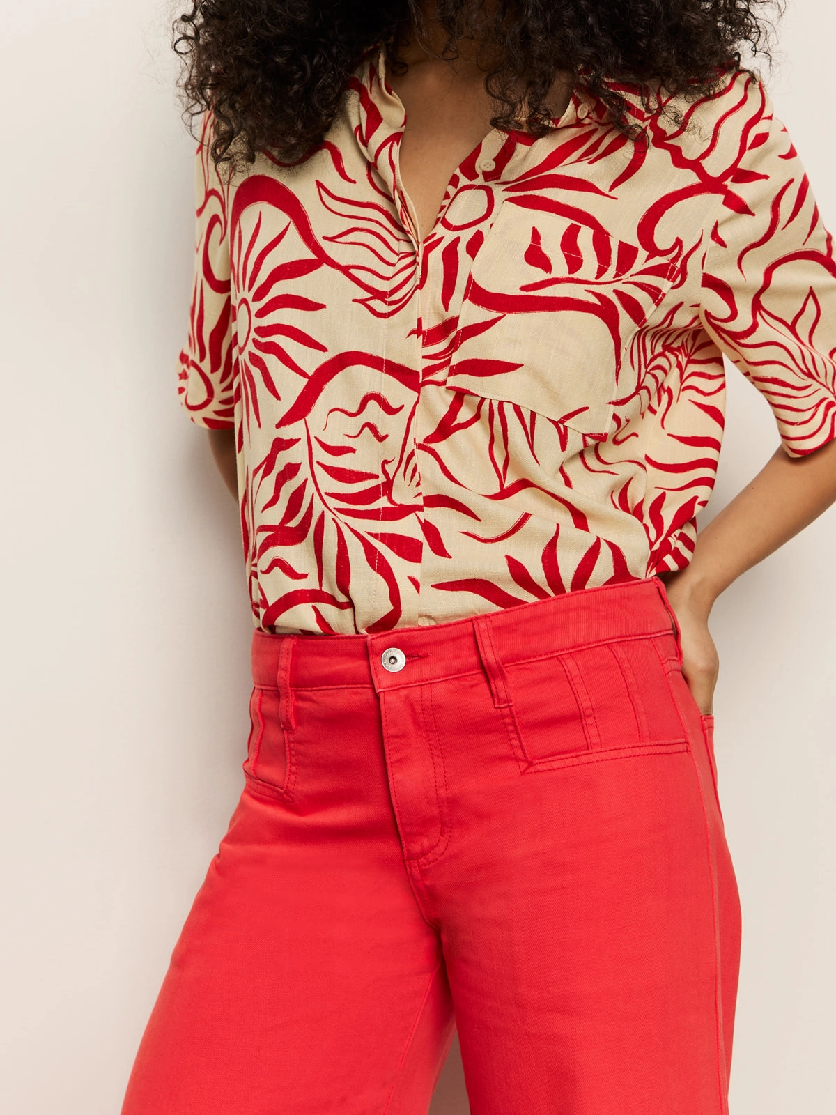 Highland Wide Leg Standard Rise Pant Cayenne Rubberized grip