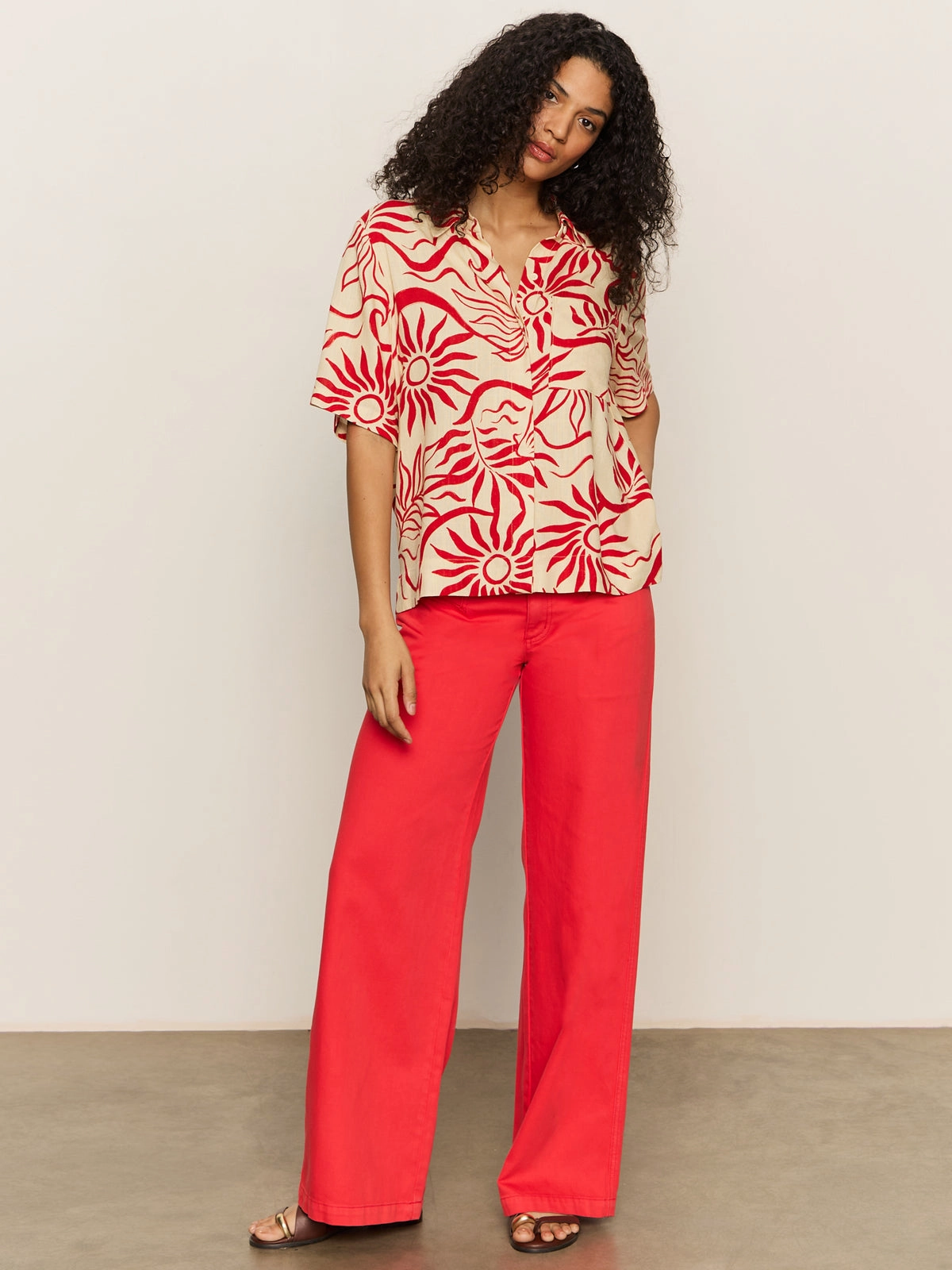 Highland Wide Leg Standard Rise Pant Cayenne snag resistant stain guard