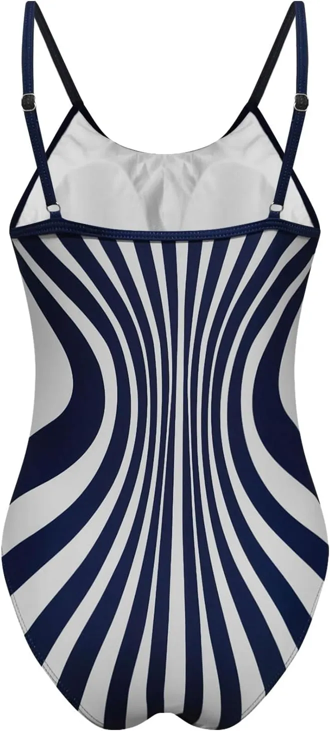 hlysgo Womens Swimsuits One Piece Tummy Control Bathing Suit High Cut Swim Suits Adjustable Spaghetti Straps Modest Swimwear