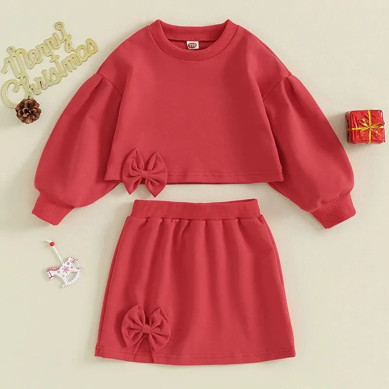 HOLLY Crop Top Bowtie Skirt Outfit