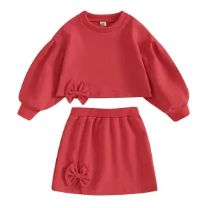 HOLLY Crop Top Bowtie Skirt Outfit