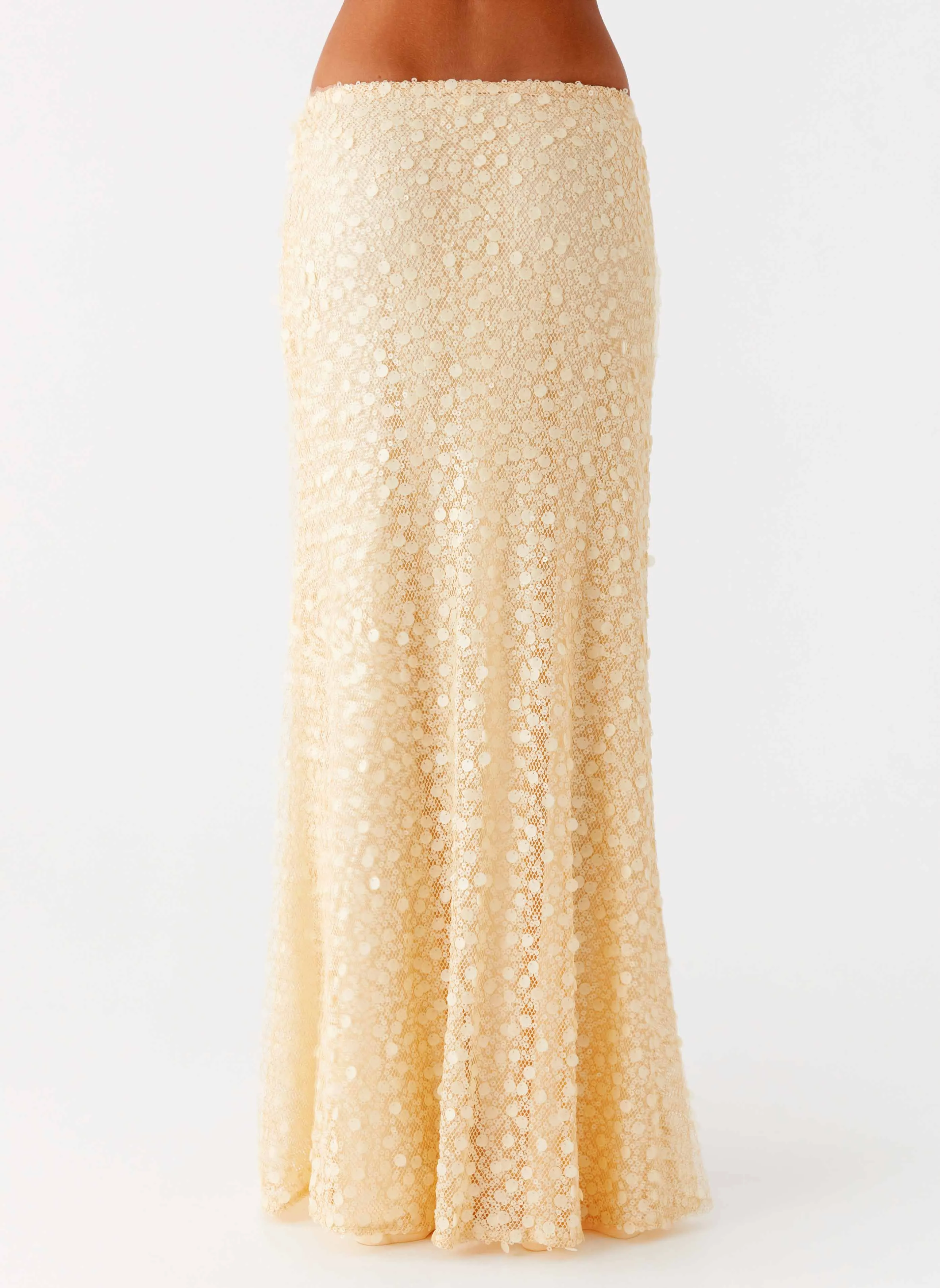 ArticulatedJoints Sport Comfort Honestly Sequin Maxi Skirt - Yellow