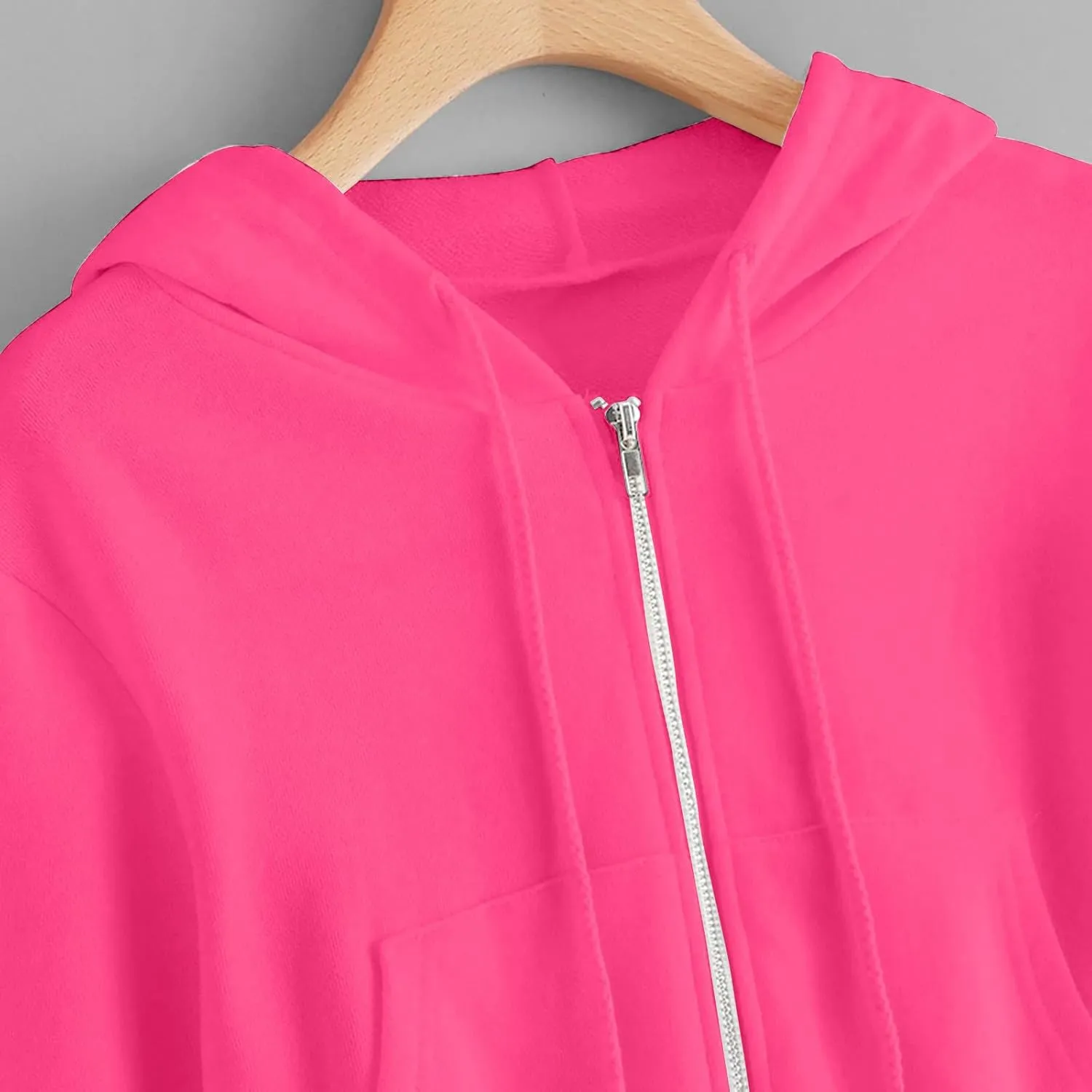 Hoodies for Women White Cropped Zip Up Hoodie Trendy Teen Girls Crop Top Jackets Casual Cute Cropped Hooded Jacket