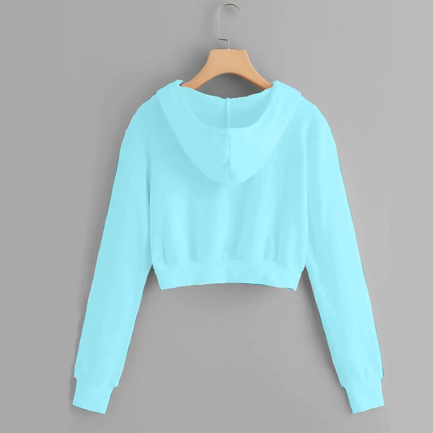 Hoodies for Women White Cropped Zip Up Hoodie Trendy Teen Girls Crop Top Jackets Casual Cute Cropped Hooded Jacket