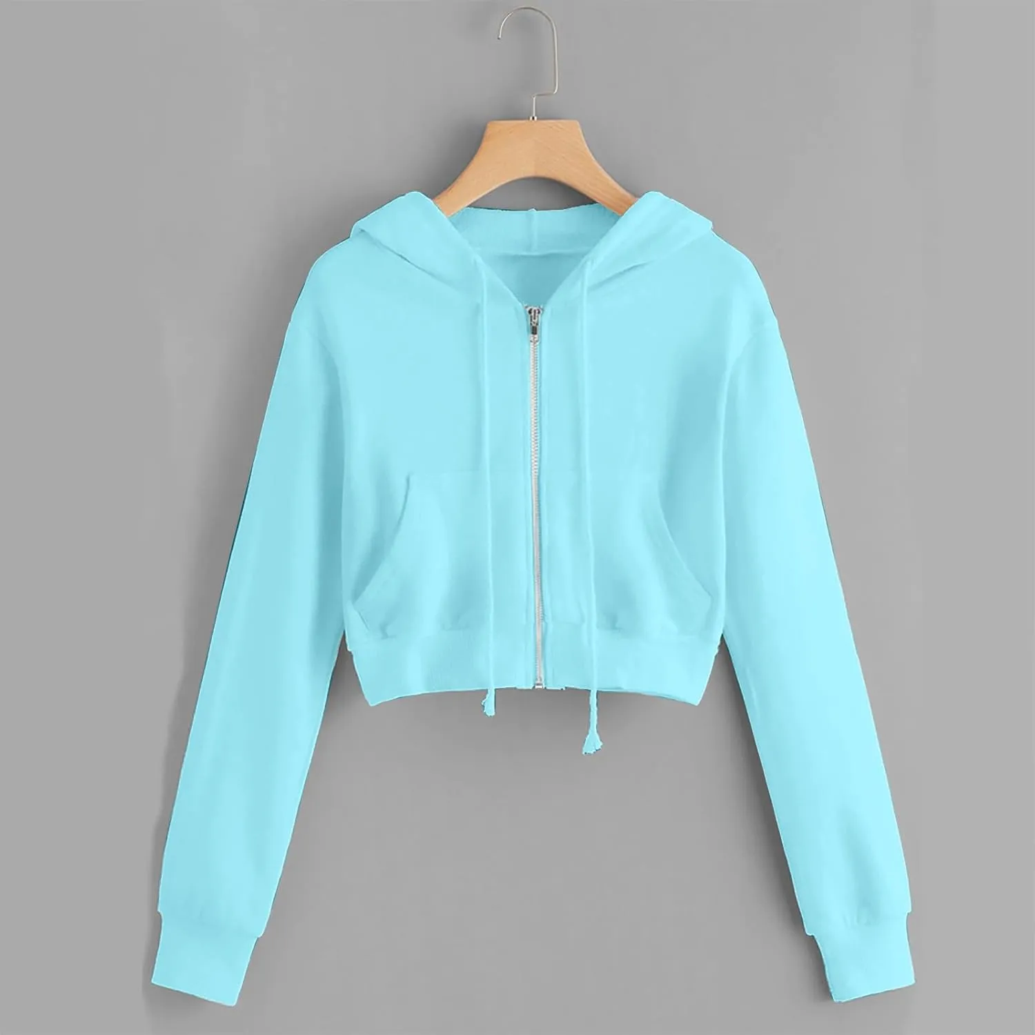 Hoodies for Women White Cropped Zip Up Hoodie Trendy Teen Girls Crop Top Jackets Casual Cute Cropped Hooded Jacket