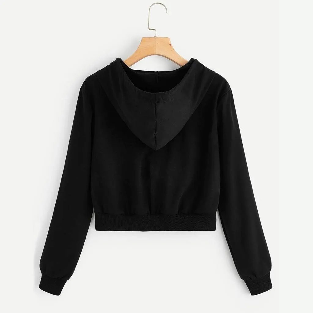 Hoodies for Women White Cropped Zip Up Hoodie Trendy Teen Girls Crop Top Jackets Casual Cute Cropped Hooded Jacket
