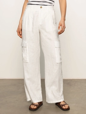 Smart Casual Hopper Semi High Rise Cargo Pant Bleached White