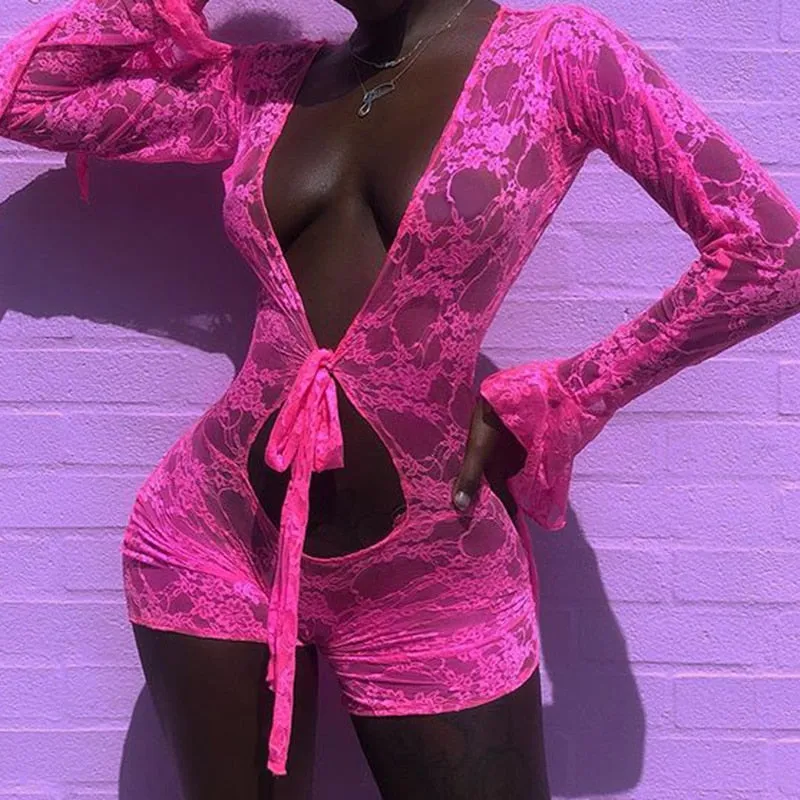 Hot and Bothered Deep V-Neck Floral Playsuit