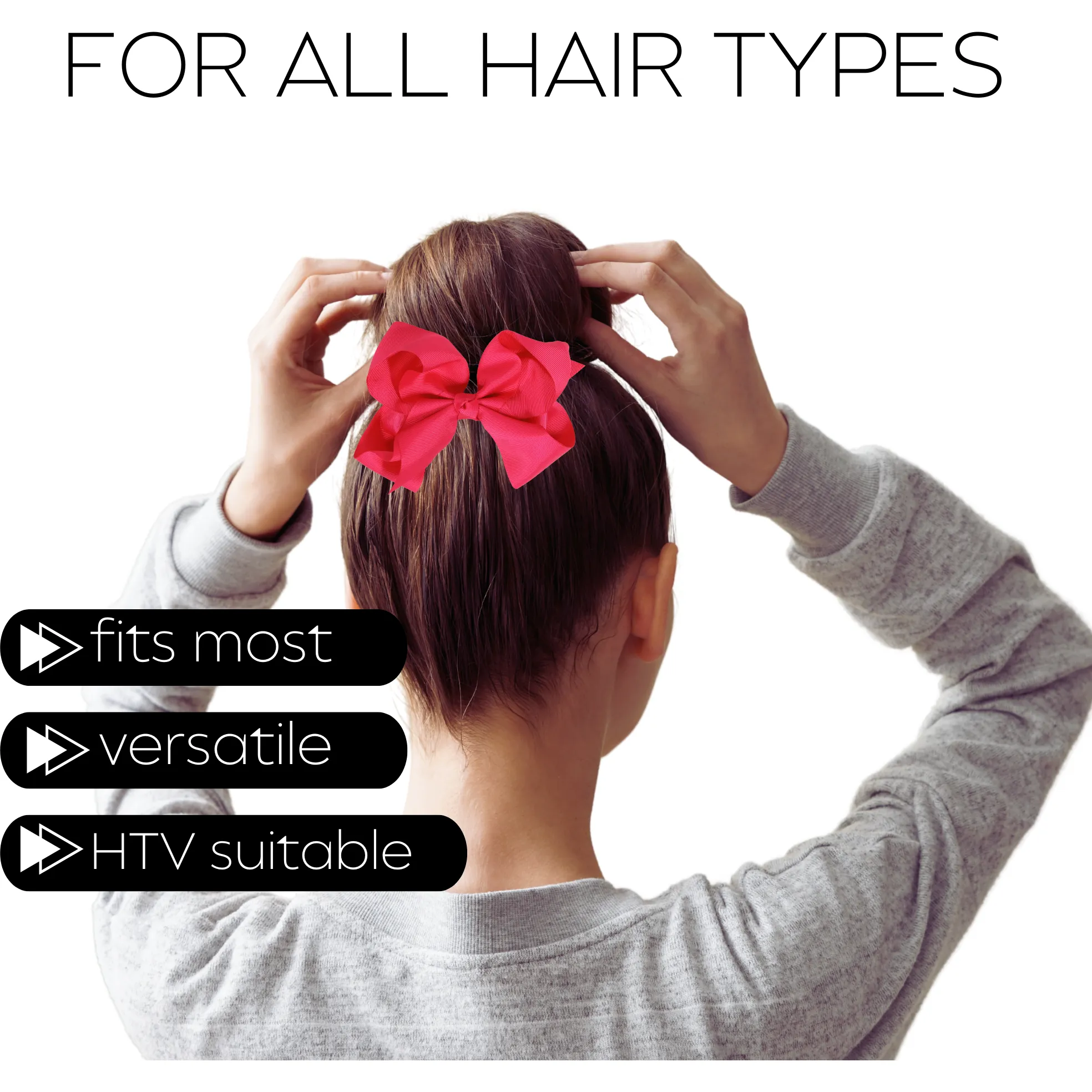 Hot Pink Classic Hair Bows - 10 Pack