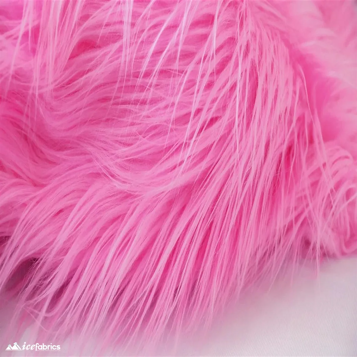 Hot Pink Shaggy Mohair Faux Fur Fabric/ 3-4 Inches Long Pile