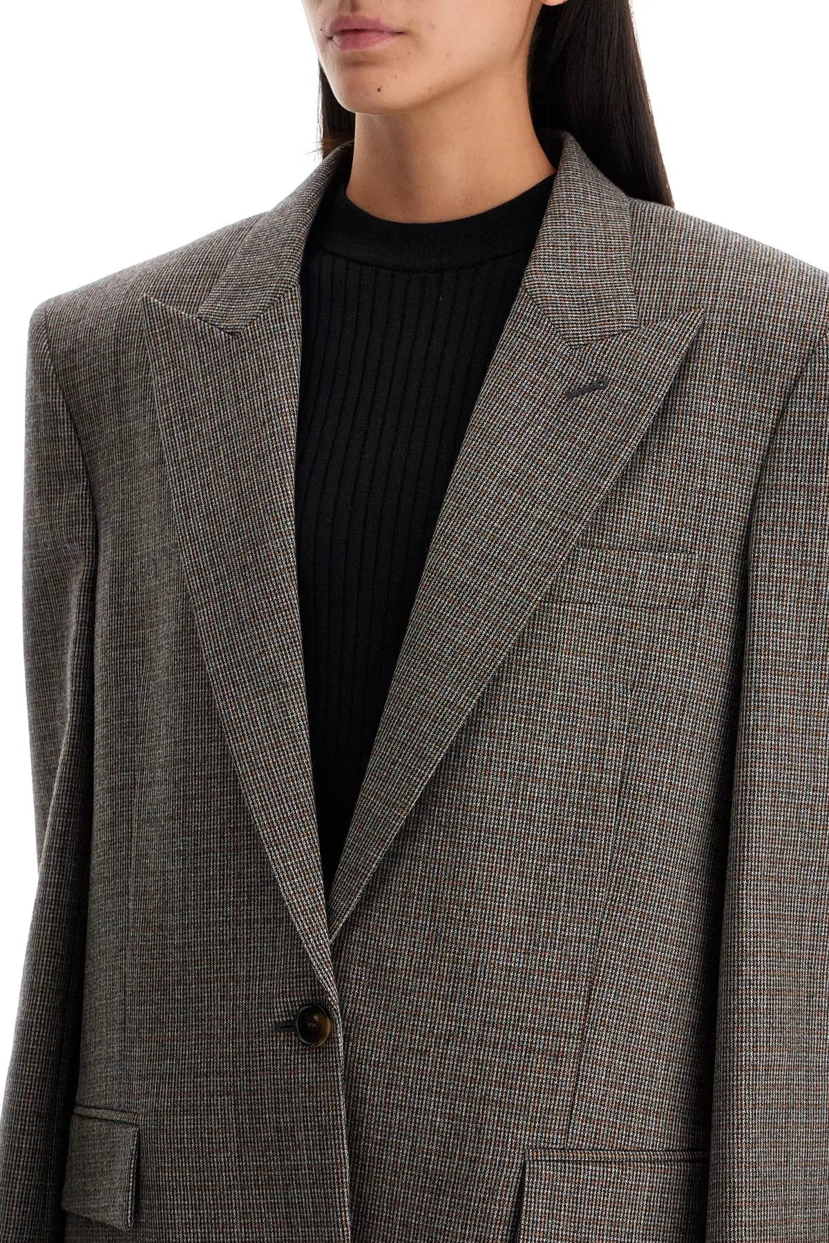 houndstooth single-breasted bl 650123 3EJ790 CAMEL/GREY