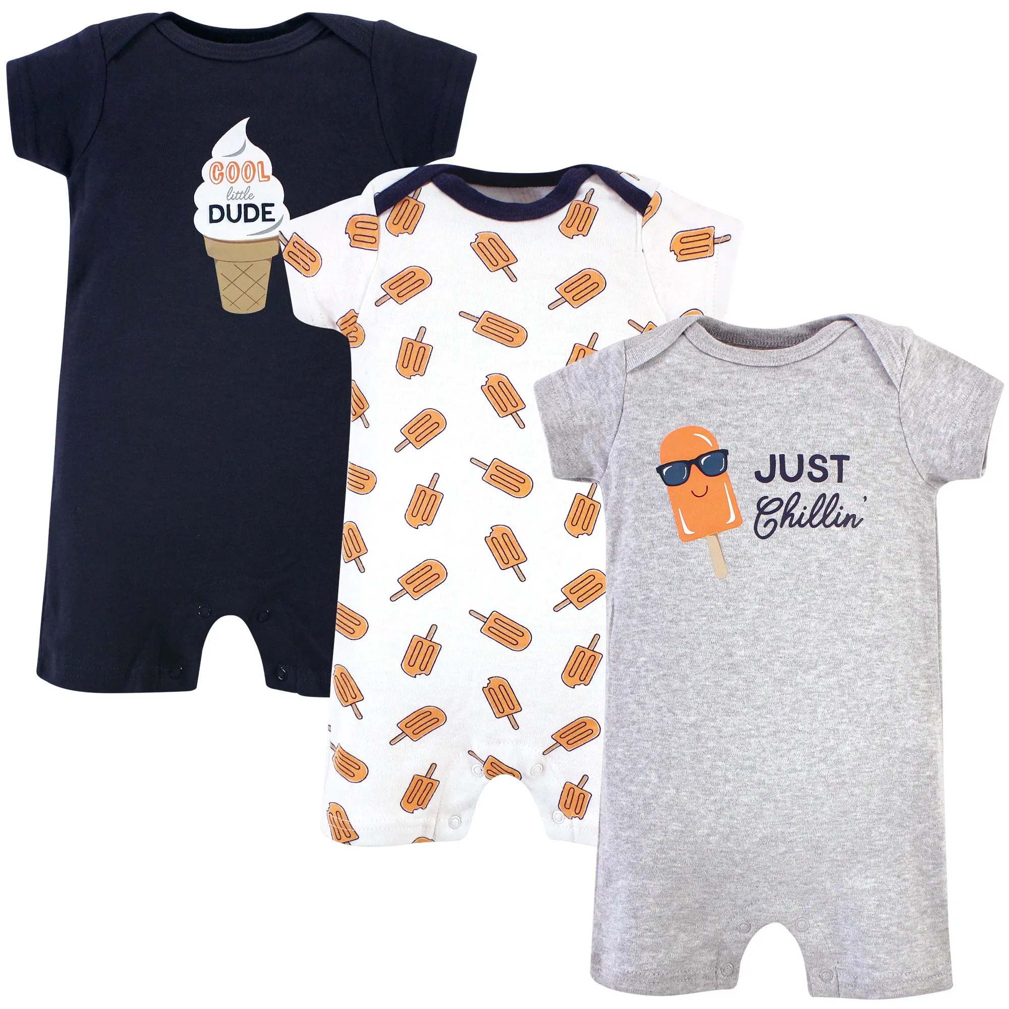 Hudson Baby Cotton Rompers, Chillin Popsicle