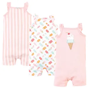 Hudson Baby Cotton Rompers, Ice Cream