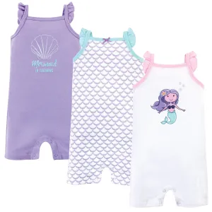 Hudson Baby Cotton Rompers, Mermaid