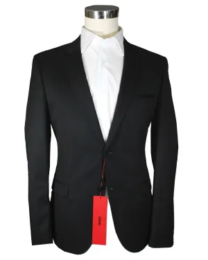 Hugo Boss Sport Coat Black - Virgin Wool Blazer EU 52 / US 42 L Slim Fit REDUCED - SALE