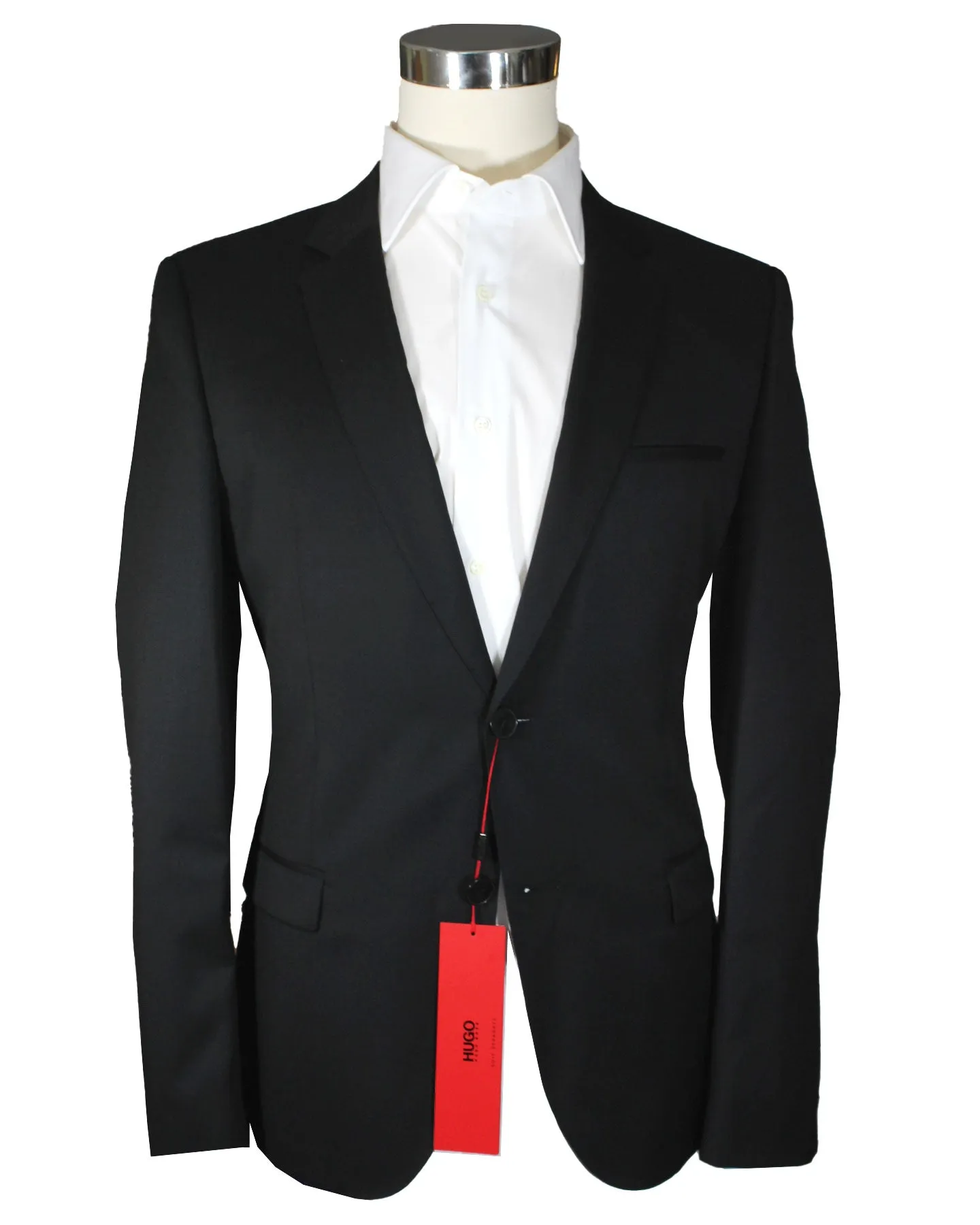 Hugo Boss Sport Coat Black - Virgin Wool Blazer EU 52 / US 42 L Slim Fit REDUCED - SALE