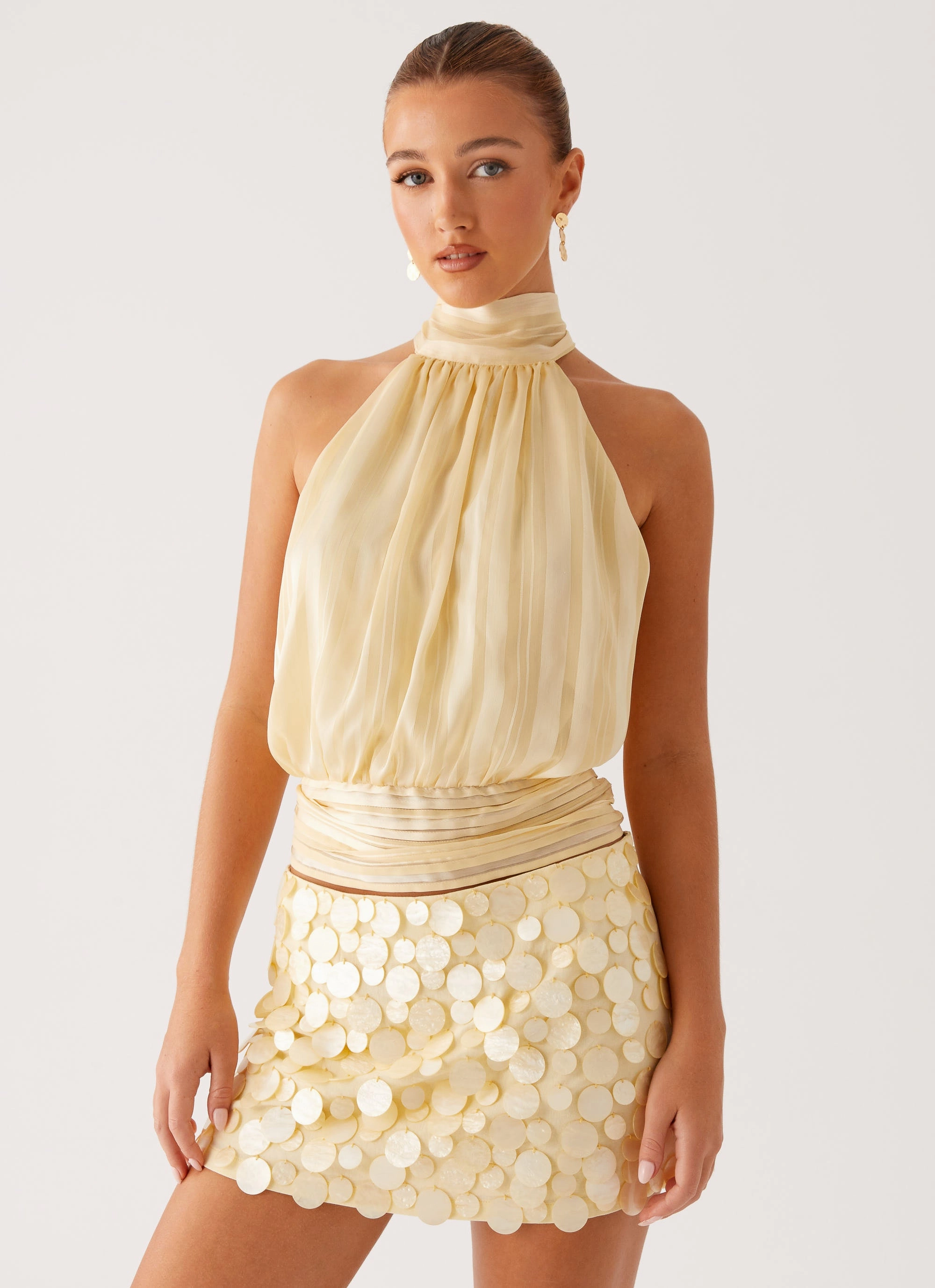 Vintage Wash Movie Star Mini Skirt - Yellow