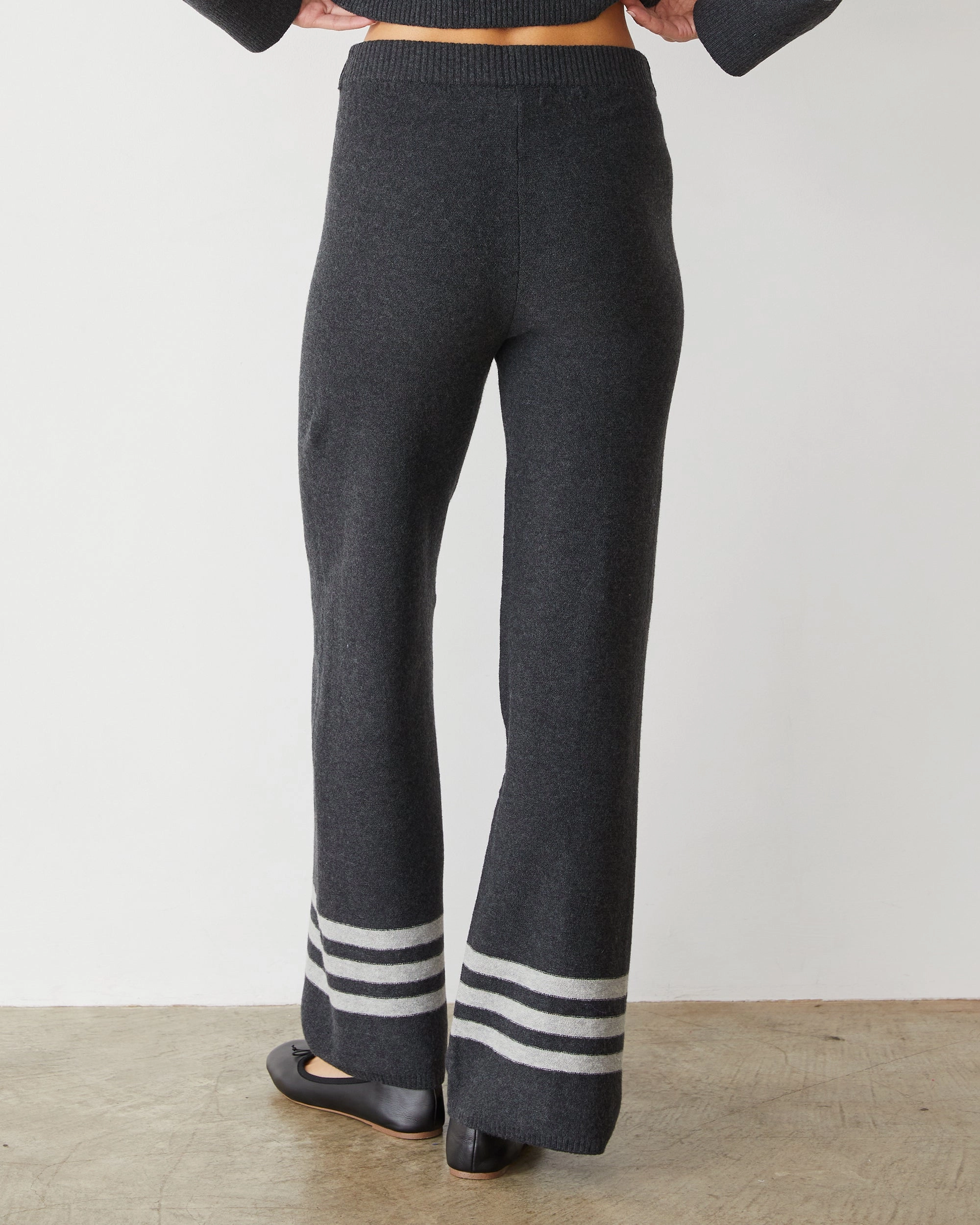 Go Anywhere Plush Stripe Straight Leg Sweat