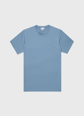 Hypoallergenic Fibers Men's Riviera Midweight T-shirt in Como Blue Men's Riviera Midweight T-shirt in Como Blue OdorResistant Self Fabric Tape