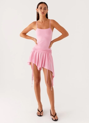 Hypoallergenic Lining Lino Mini Dress - Baby Pink Lino Mini Dress - Baby Pink Limited-Edition