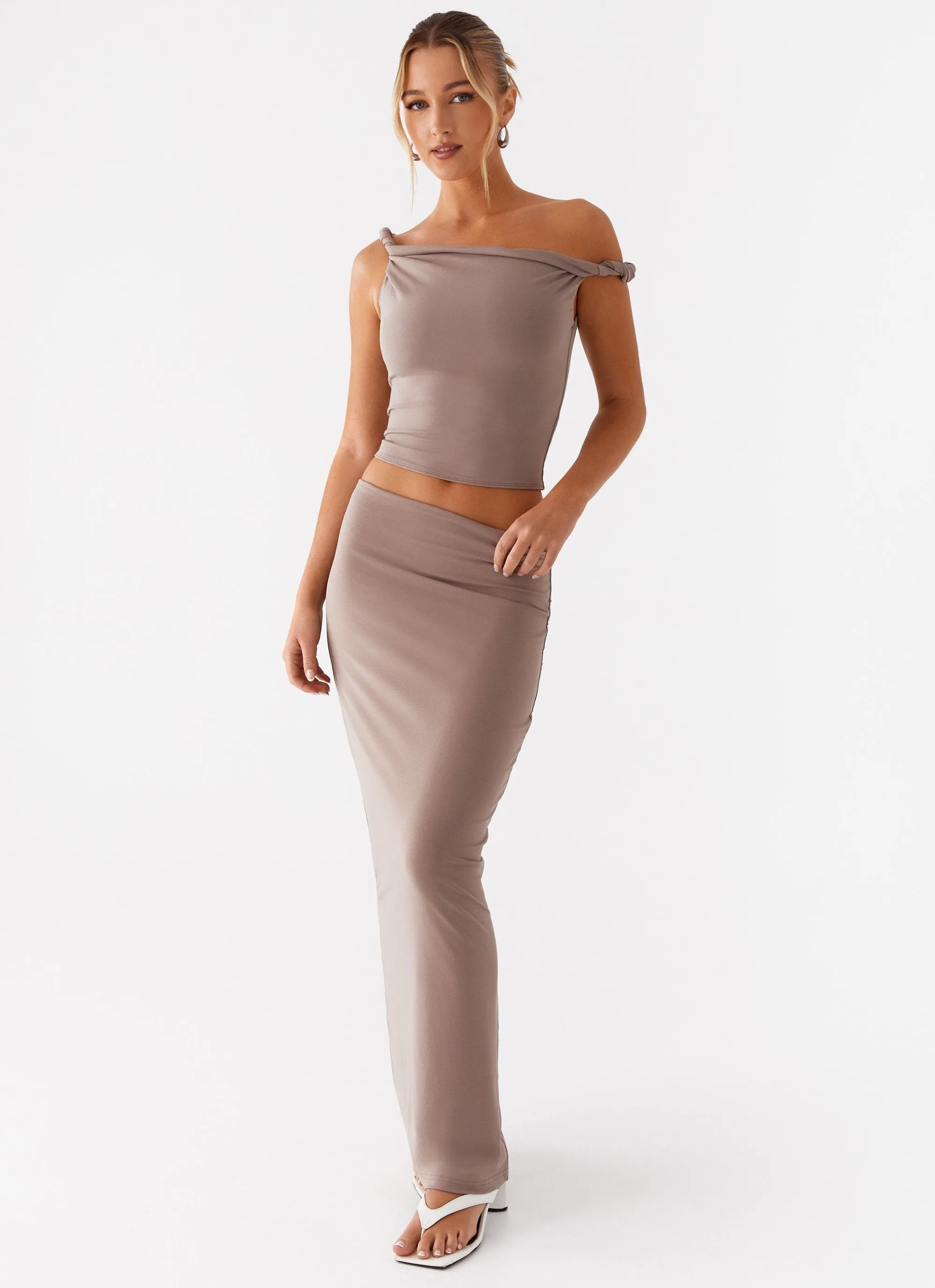 Solace Soul Maxi Skirt - Taupe Stay Cool