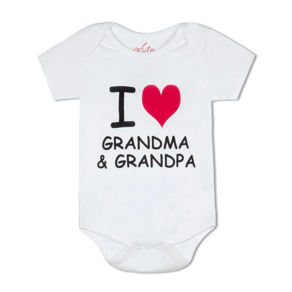 I Heart Grandma & Grandpa <br> Organic Cotton Onesie