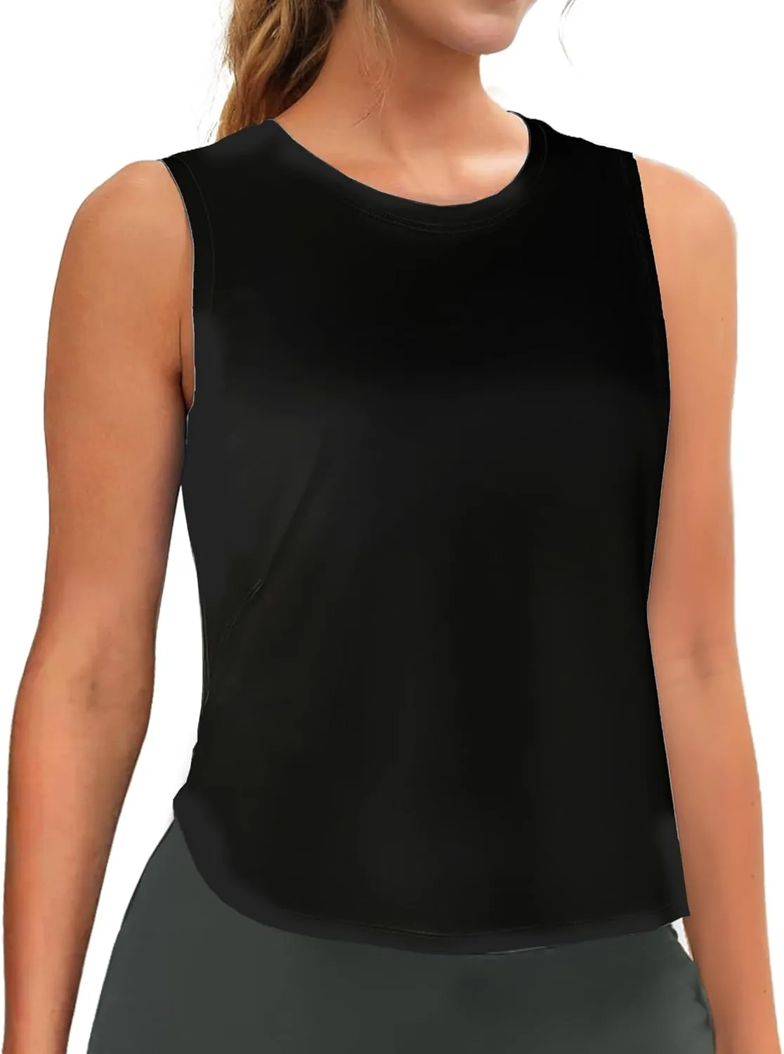 Ice Silk Workout Tank Tops for Women Gym Womens Athletic Tops Loose Fit Running Tank Sleeveless Cool Sun Protection