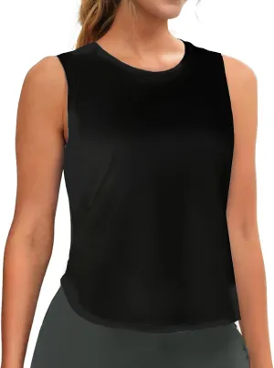 Ice Silk Workout Tank Tops for Women Gym Womens Athletic Tops Loose Fit Running Tank Sleeveless Cool Sun Protection