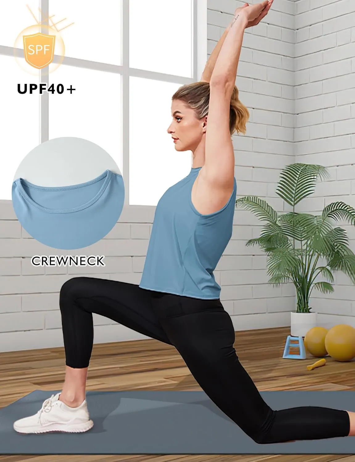 Ice Silk Workout Tank Tops for Women Gym Womens Athletic Tops Loose Fit Running Tank Sleeveless Cool Sun Protection