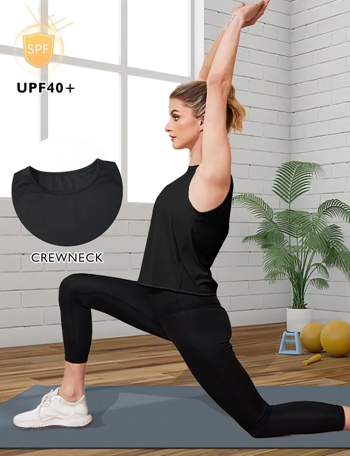 Ice Silk Workout Tank Tops for Women Gym Womens Athletic Tops Loose Fit Running Tank Sleeveless Cool Sun Protection