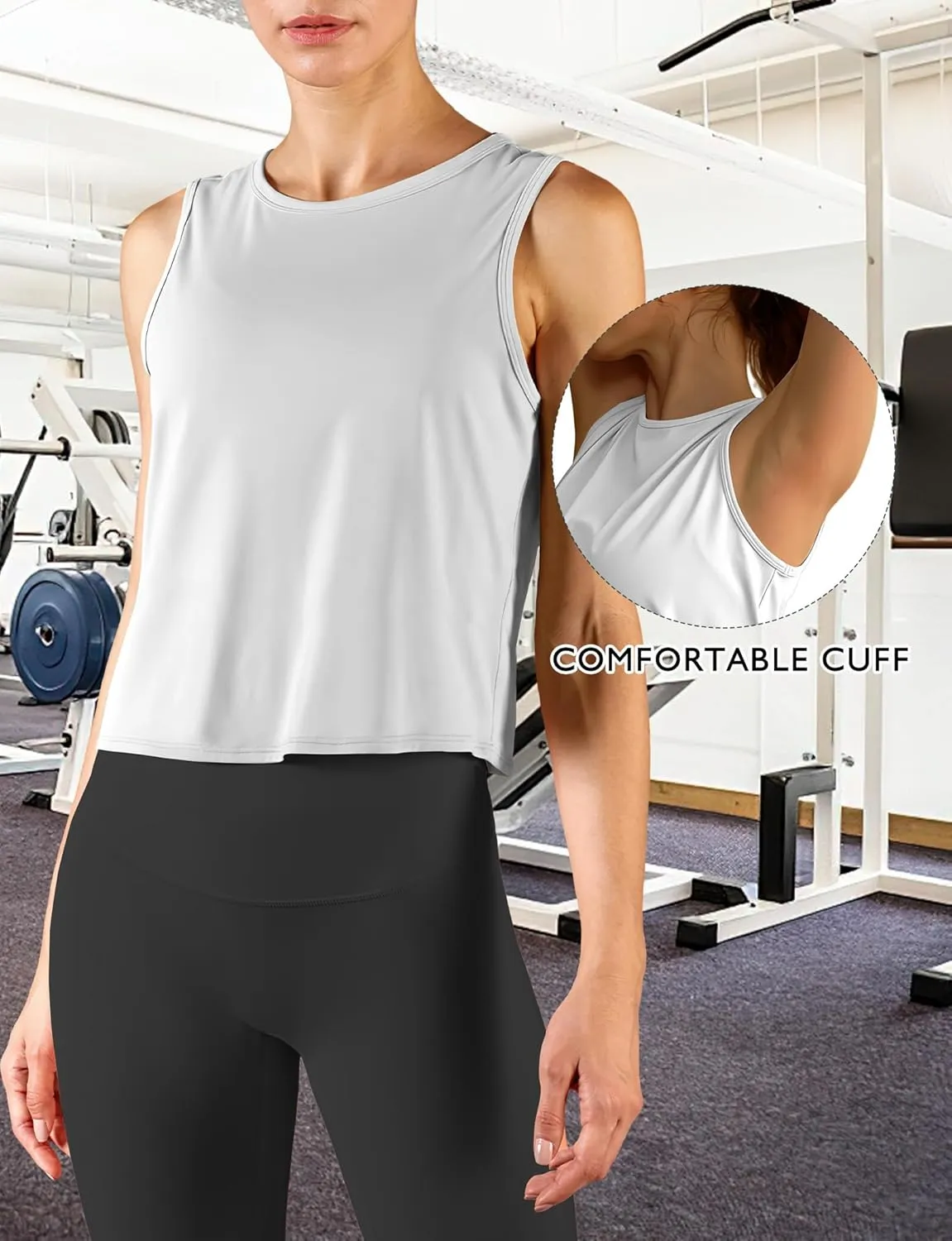 Ice Silk Workout Tank Tops for Women Gym Womens Athletic Tops Loose Fit Running Tank Sleeveless Cool Sun Protection